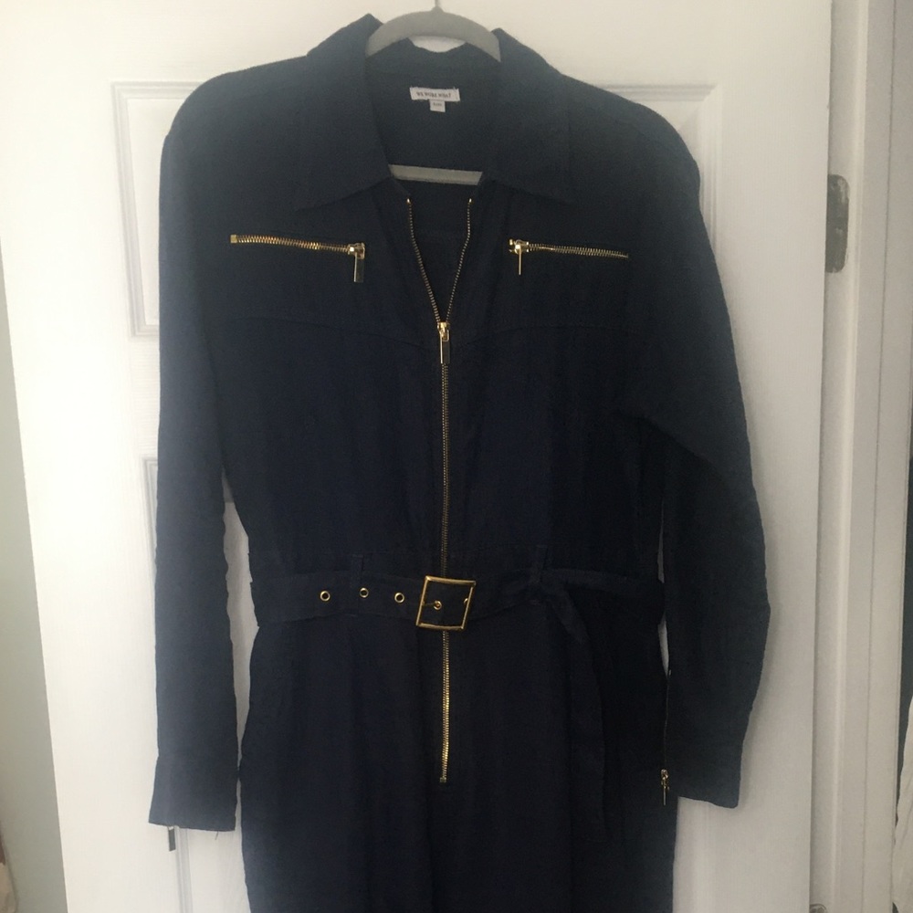 WeWoreWhat Navy Linen Jumpsuit NWOT